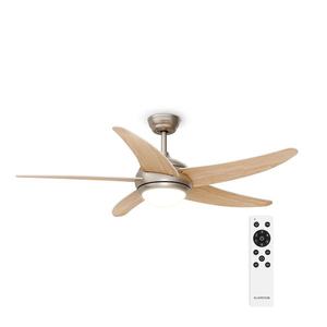 Klarstein Ventilator de tavan Bolero cu lumină | 132 cm | 35 W | Funcționare silențioasă | Lemn imagine