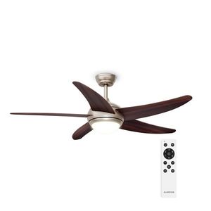 Klarstein Ventilator de tavan Bolero cu lumină | 132 cm | 35 W | Funcționare silențioasă | Lemn imagine