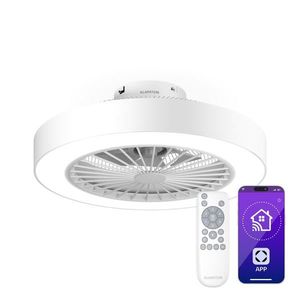 Klarstein Ventilator de tavan inteligent ZenBreeze cu lumină | 48 cm | 16 W | Silențios | LED | Acrilic imagine