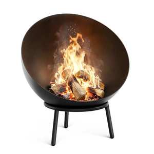 Klarstein Fireball Bol de foc jos | Rezistent la coroziune | Stabil | Robust | 66 cm | Negru imagine
