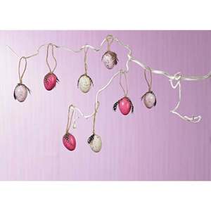 8 Ouă decorative cu pene imagine