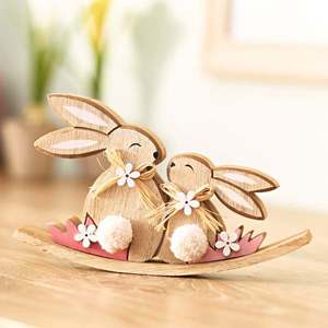 Decorațiune din lemn Iepurași imagine
