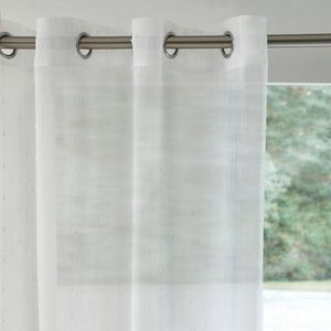 Perdele din Etamine cu efect de dungi și ochiuri metalice imagine