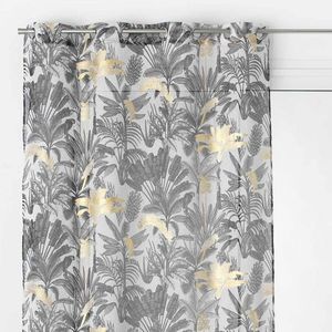 Perdea cu model de frunze de palmier și imprimeu metalic imagine
