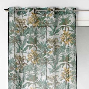 Perdea cu imprimeu de frunze de palmier imagine