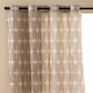 Perdea cu ochiuri și imprimeu arcuit, detalii metalice imagine