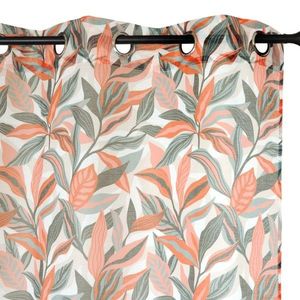 Cortină etamină cu imprimeu de frunze imagine