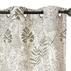 Perdea cu ochiuri și imprimeu junglă în două tonuri imagine