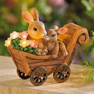 Decoratiune solară Cărucior cu iepure imagine