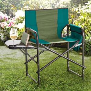 Scaun de camping cu măsuță laterală și buzunare imagine