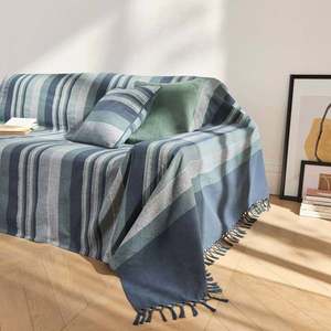 Colecție de cuverturi și fețe de pernă cu dungi țesute manual imagine