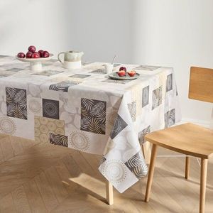 Față de masă cerată cu imprimeu patchwork cu frunze imagine