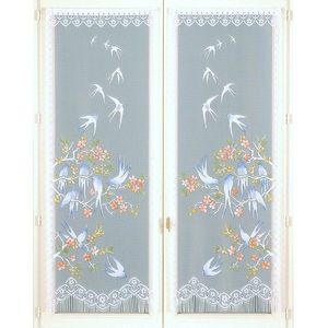 Perdea dreaptă cu motiv de rândunică, 1 pereche imagine