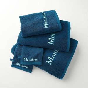 Colecția de textile pentru baie Colombine®, 420g/m2 cu broderie MONSIEUR imagine
