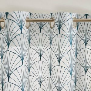 Perdea voal cu model art deco, cu ochiuri la capăt imagine