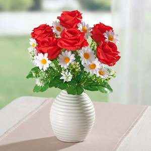 Buchet de trandafiri și margarete imagine