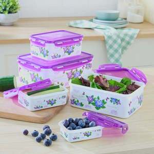 5 recipiente alimentare cu capace Hortensie imagine