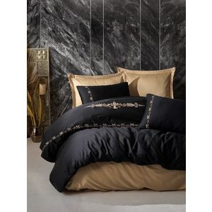 Lenjerie de pat dubla, L'essentiel Maison, Gloria, Negru imagine