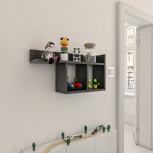 Raft de perete, Hanah Home, Room, 72x37x18 cm, Antracit imagine