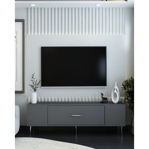 Comoda TV, Hanah Home, Dekos, 150x48.2x29.6 cm, Antracit / Argintiu imagine