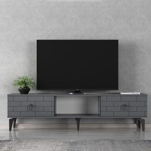 Comoda TV, Hanah Home, Varna, 150x44.6x29.6 cm, Antracit imagine