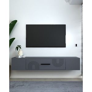 Comoda TV, Hanah Home, Kodaks L2, 150x33.2x29.6 cm, Antracit imagine