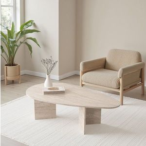 Masuta de cafea, Hanah Home, Flap, 139.5x42x79.5 cm, Travertin imagine