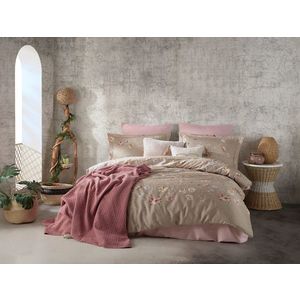 Lenjerie de pat dubla King (FR), L'essentiel Maison, Rosebella, Roz / Bej imagine