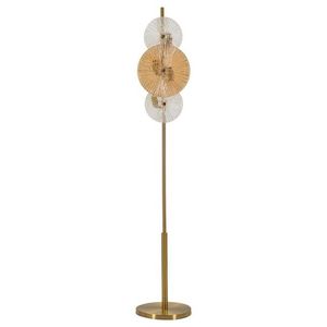Lampadar Osaka, Mauro Ferretti, 4 x E14, 40W, 30x30x164 cm, fier/sticla, auriu/maro/transparent imagine