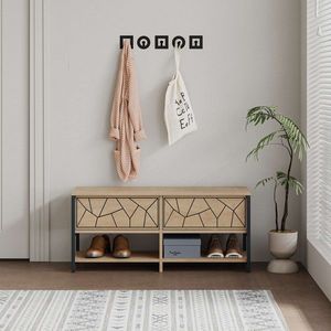 Pantofar, Hanah Home, Inola Shoe Bench, 105x47x37 cm, Safir / Stejar imagine