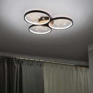 Plafoniera Groovy, TRIO, 62x6 cm, 30W, 1x SMD, metal, negru mat imagine