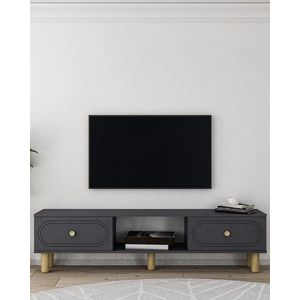 Comoda TV, Hanah Home, Polen Bohem, 150x40.6x29.6 cm, PAL , Antracit imagine