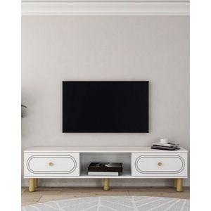 Comoda TV, Hanah Home, Polen Bohem, 150x40.6x29.6 cm, PAL , Alb imagine