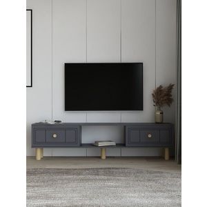 Comoda TV, Hanah Home, Dario Bohem, 150x40.6x29.6 cm, PAL , Antracit imagine