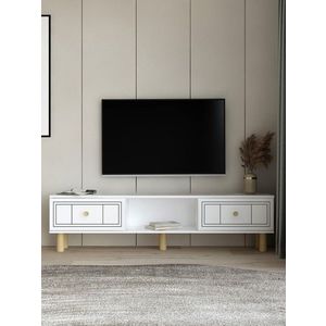 Comoda TV, Hanah Home, Dario Bohem, 150x40.6x29.6 cm, PAL , Alb imagine