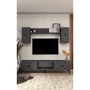 Comoda TV, Hanah Home, Weny, 150x44.6x29.6 cm, PAL , Antracit imagine
