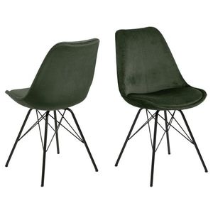 Scaun Eris, Actona, 48.5x54x85.5 cm, catifea/otel, verde forest imagine