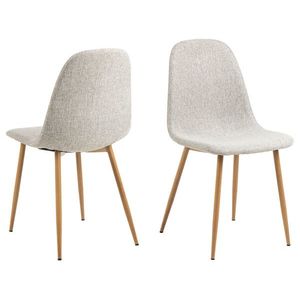 Scaun Celia, Actona, 44x54x86 cm, poliester/otel, gri deschis/natural imagine
