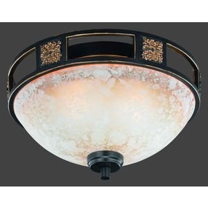 Plafoniera Quinta, TRIO, 33x20 cm, 42W, 2x E27, metal, ruginiu/alb imagine