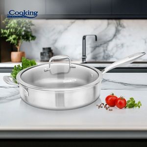 Tigaie adanca cu capac Atomic3, Cooking by Heinner, 28x7.5 cm, 4.2 L, inox/sticla, argintiu imagine