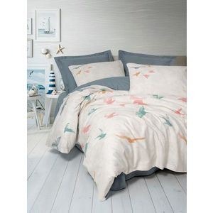 Lenjerie de pat pentru o persoana, L'essentiel Maison, Kaija, Bumbac Ranforce , Albastru imagine
