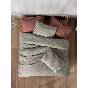 Lenjerie de pat dubla, L'essentiel Maison, Mote, Bumbac Ranforce, Caramiziu imagine