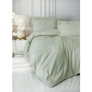 Lenjerie de pat dubla, L'essentiel Maison, Stripe, Bumbac Satinat, Salvie imagine