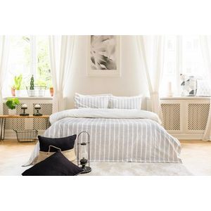 Lenjerie de pat dubla, L'essentiel Maison, Notta, Bumbac, Antracit imagine