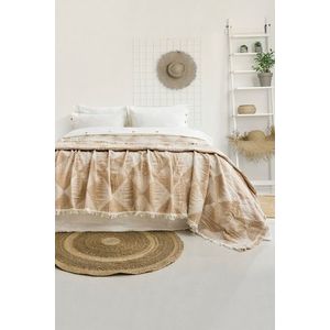 Set cuvertura de pat dubla 3 piese, L'essentiel Maison, Dolce, Bumbac , Bej imagine