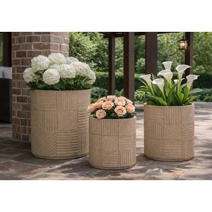 Set 3 ghivece, Mauro Ferretti, Venezuela Outdoor, 43x39 cm, polirasina, gri imagine