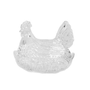 Recipient depozitare Gallina, Homla, 22x18x18 cm, sticla, transparent imagine