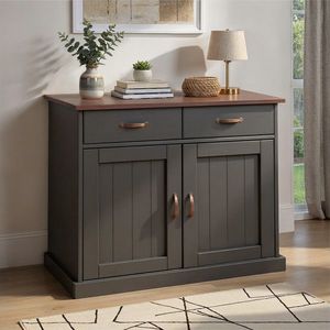 Comoda Luzerna 3.1, Inter Link, 90x45x86 cm, lemn, gri/sepia imagine