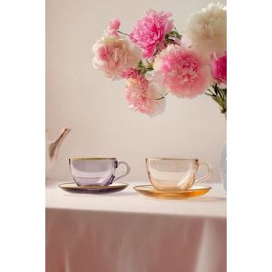 Set pentru ceai, Hermia, 127RKL1214, Farfurie: 9, 1 x 9, 1 x 6, 4 cm (2 bucăți), Mov imagine