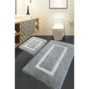 Set covoraș de baie acrilic, L'essentiel Maison, Quadrato Frame, Gri imagine